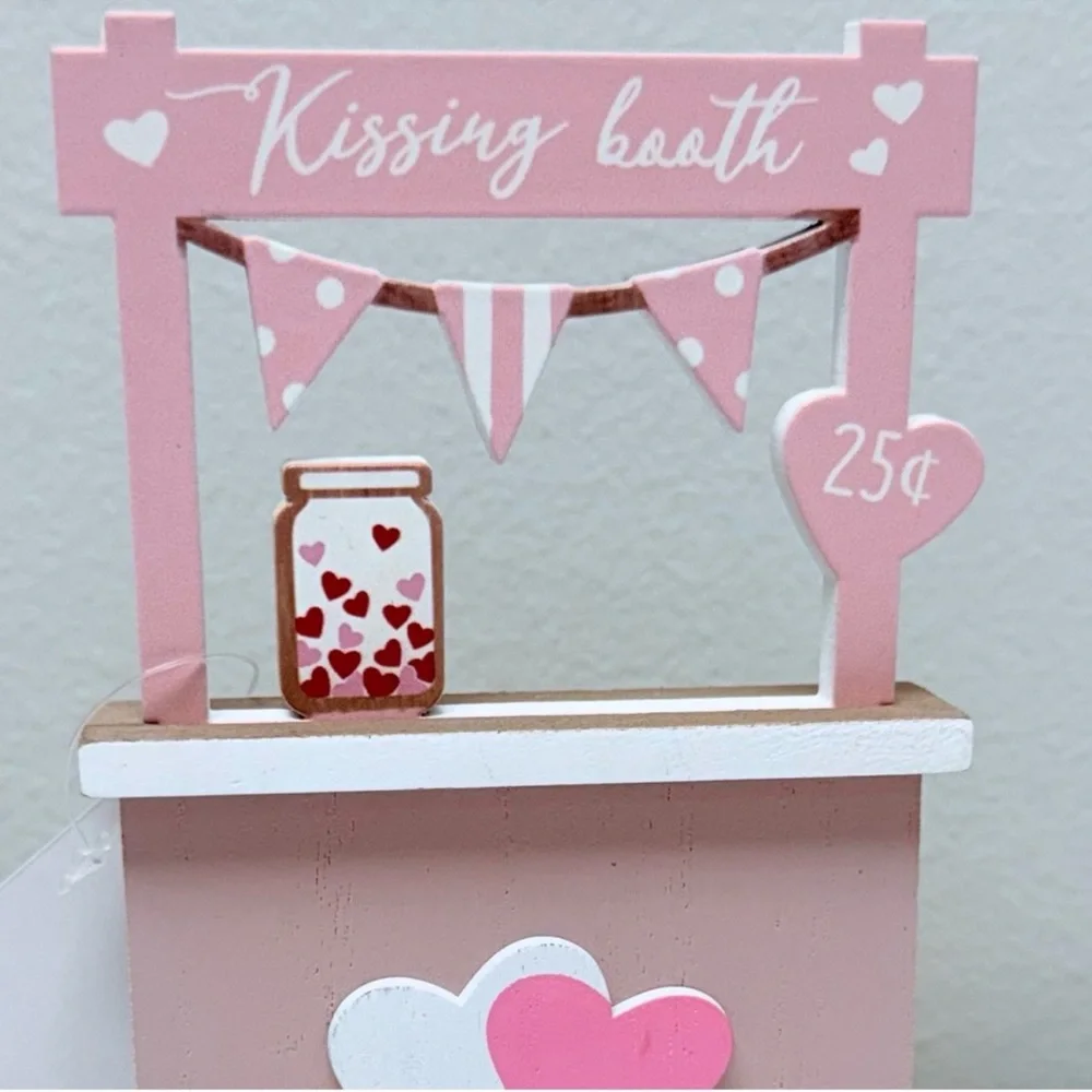 3 for $15 SALE New Hobby Lobby Kissing Booth Wooden Tabletop Decor Pink